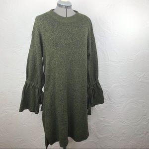 Solutions hunter green knit sweater dress-Sz L